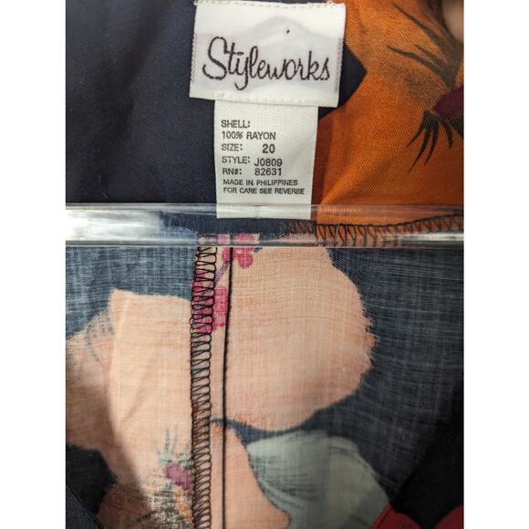 Vintage 90's Styleworks Short Sleeve Maxi Dress Cottage Floral Print Rayon - Picture 4 of 10